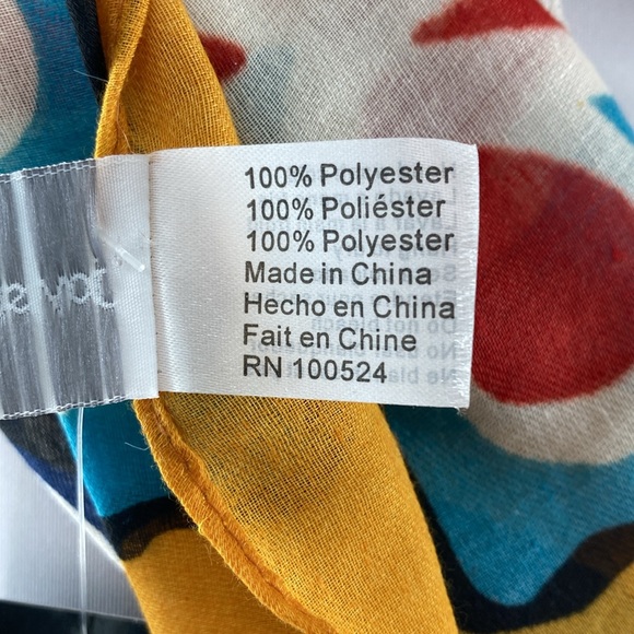 NWT Joy Susan Abstract 90's Print Spring Scarf 74 x 36 - Picture 6 of 6